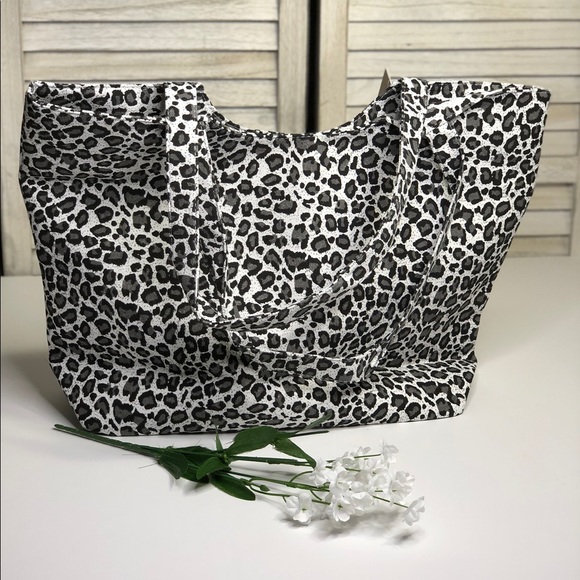Leopard Print Large Canvas Tote - Picture 6 of 9